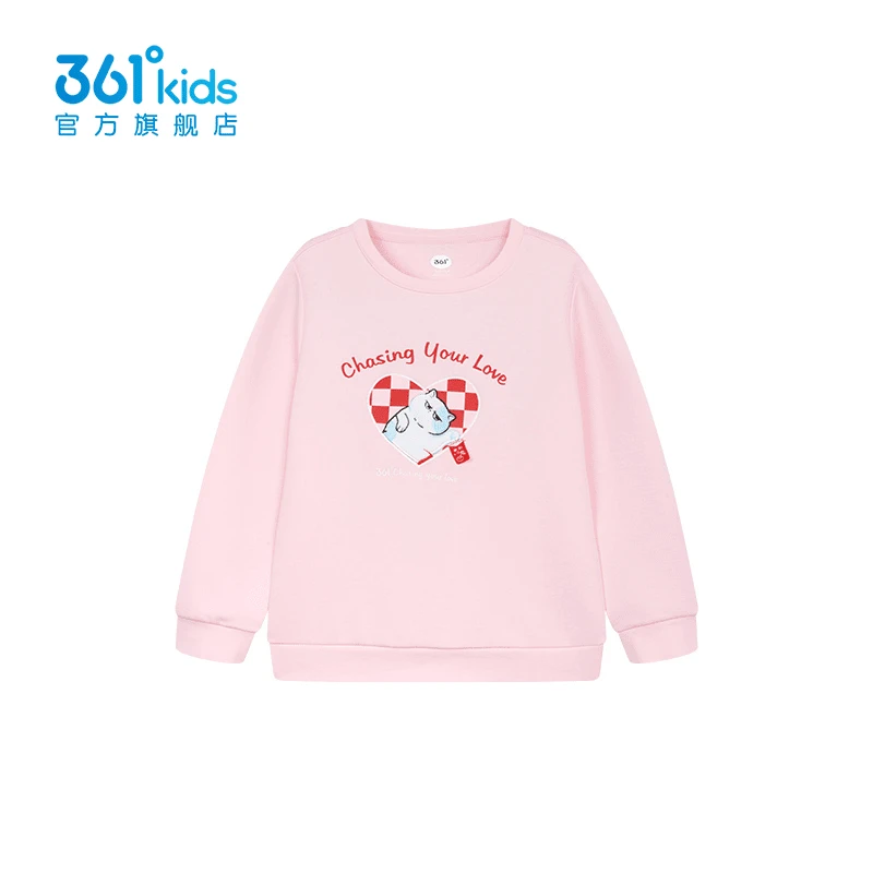 361°kids儿童春季新款女童套头卫衣中大童潮流圆领卫衣K62413304