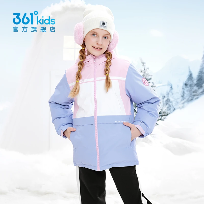 361°kids童装冬季新款女童羽绒服运动保暖中大童外套 K62342904