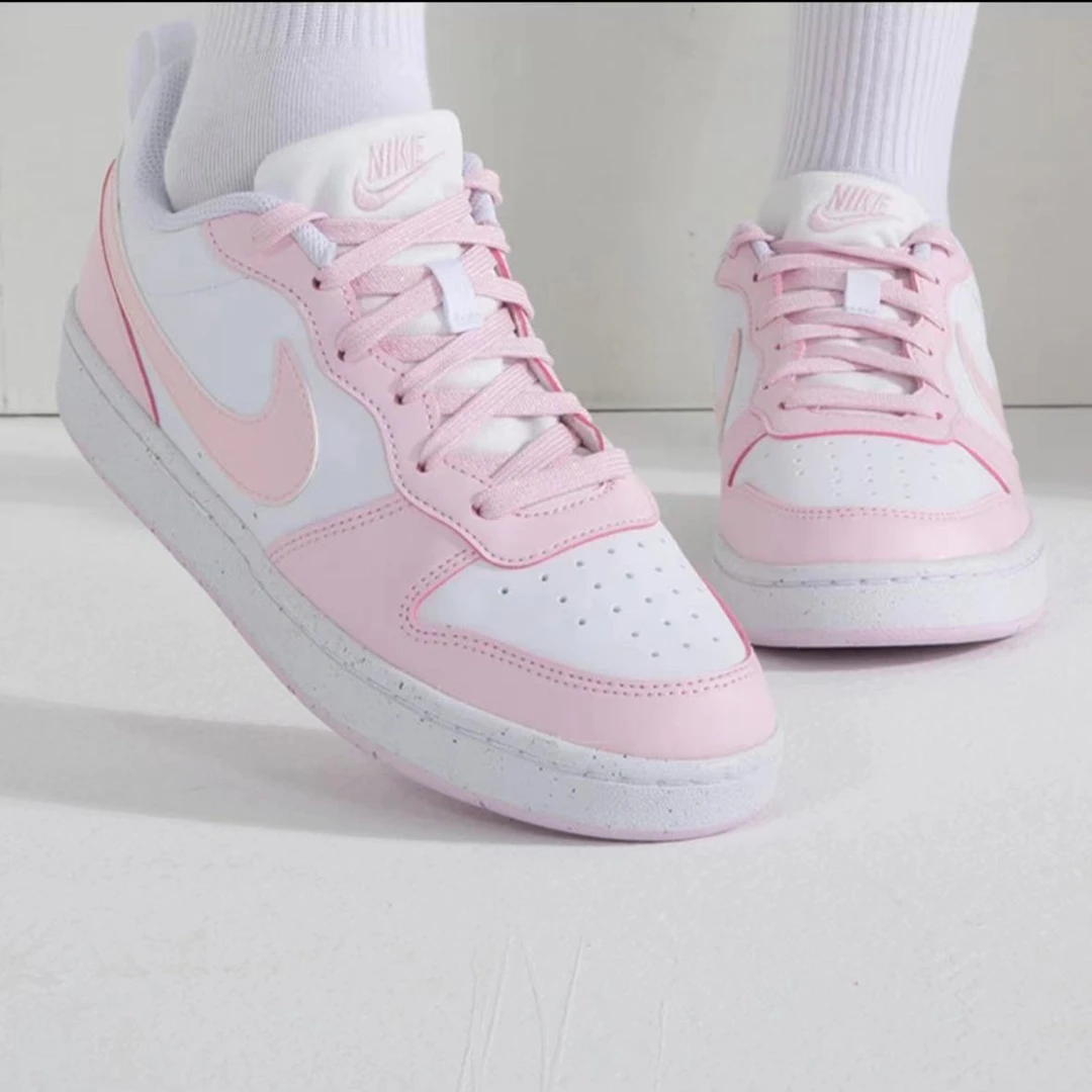 Nike耐克COURT Borough GS 粉白色低帮耐磨休闲板鞋女DV5456-105