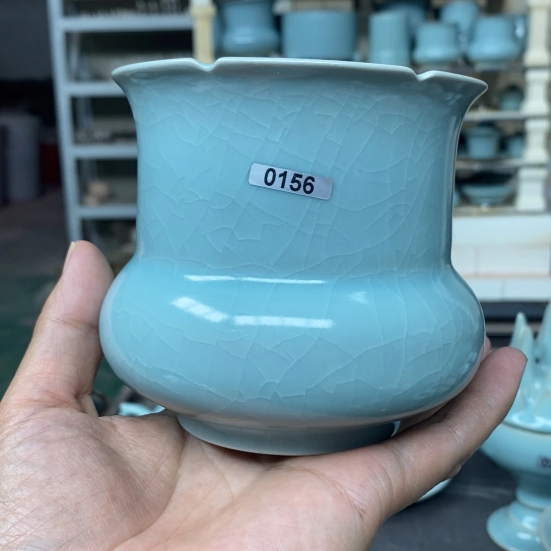 摆件永****械抱朴汝瓷仿古微瑕