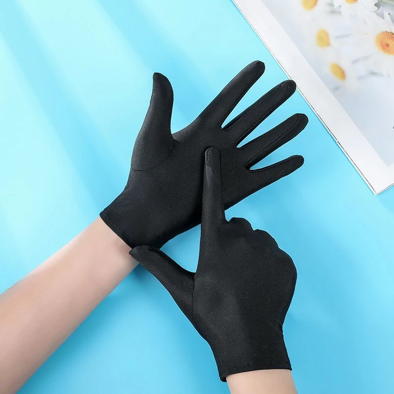 春夏秋防晒手套女士夏天春秋薄款透气高弹力骑车开车礼仪珠宝舞蹈