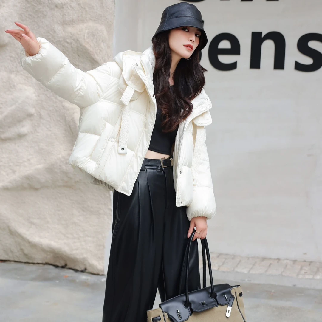 【芳芳惊喜】冬季新款短款羽绒服时尚90白鸭绒268