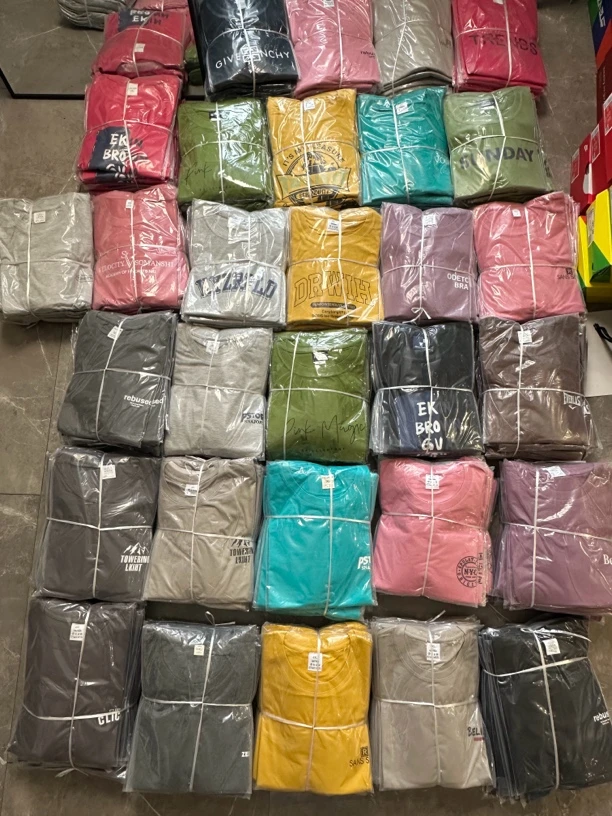 外贸全棉男女同款T恤L-7XL百米四件