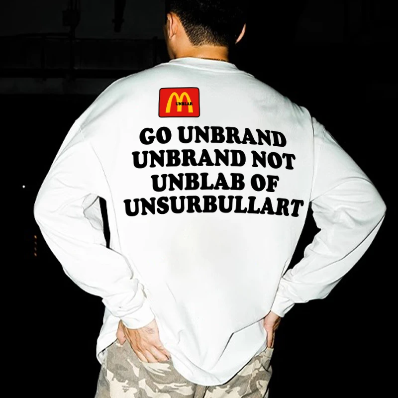 Unsurbull新款潮流秋冬套头卫衣长袖宽松保暖运动休闲男潮流无帽