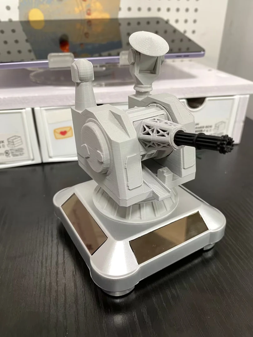 【00和猫】太阳能版1130近防炮创意车载旋转模型摆件桌面