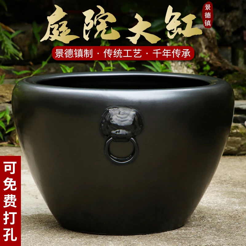 景德镇陶瓷摆件鱼缸流水器喷泉家用鱼缸大号客厅加湿招财