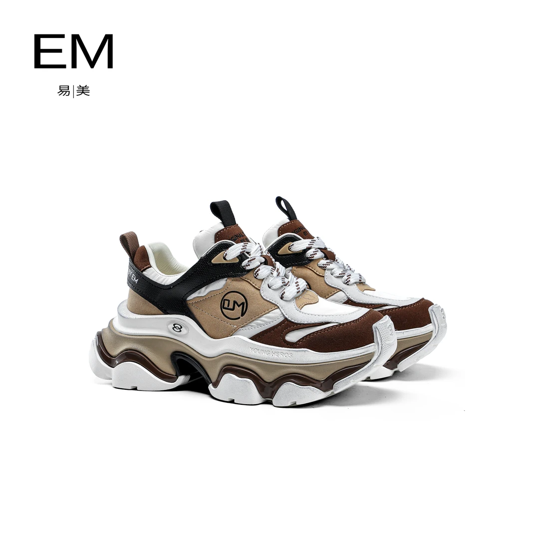 EM2024春夏新款拼色厚底系带重工撞色老爹鞋E24AC173
