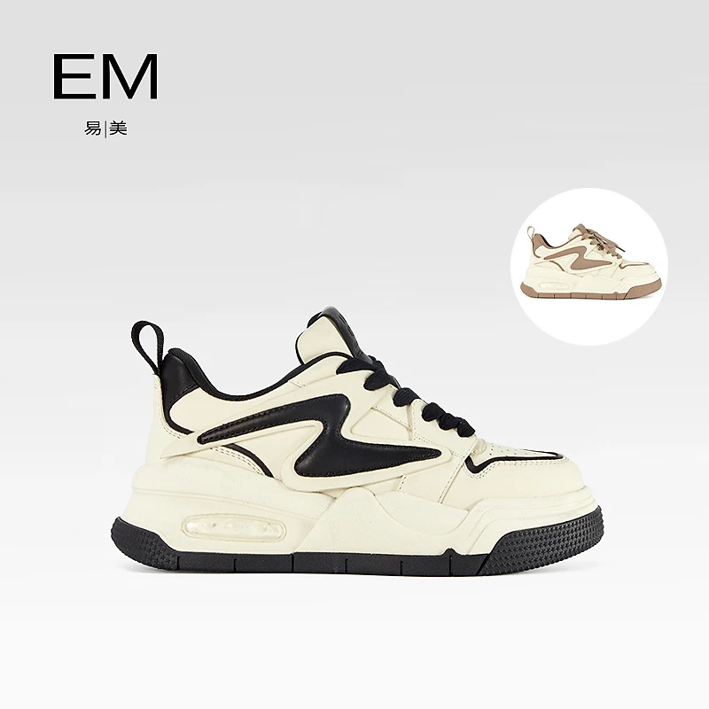 EM【五一捡漏专享】牛皮面包鞋真皮厚底休闲板鞋M6022