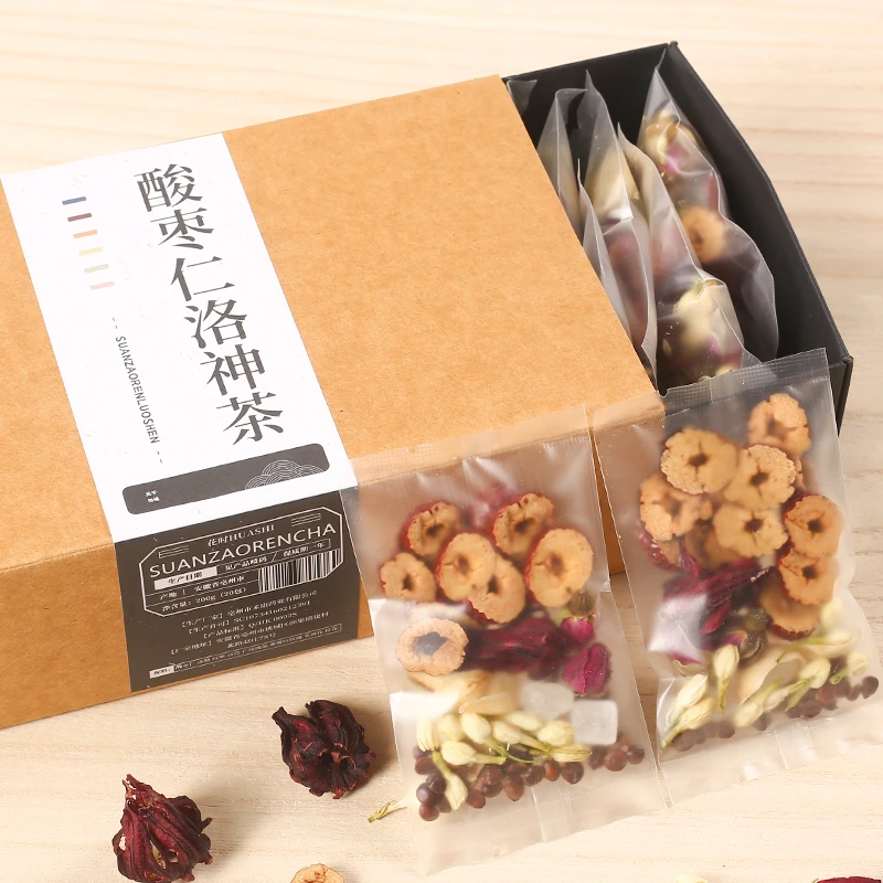 酸枣仁百合红枣茉莉洛神睡眠茶男女士养生组合花草茶茯苓晚安茶