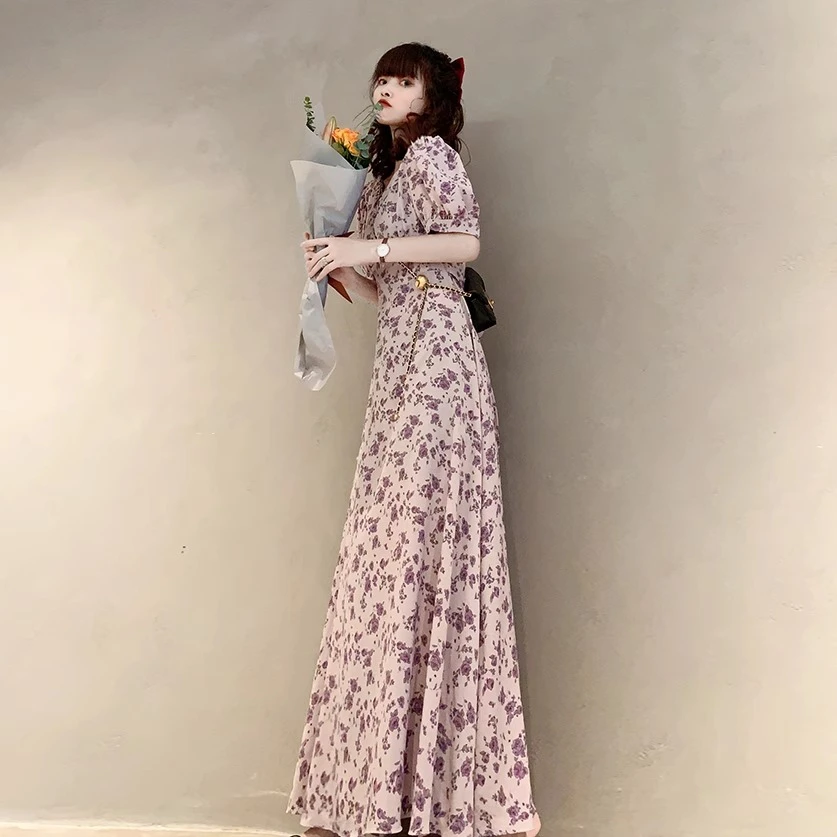 直播中-撤柜孤品连衣裙清仓NO退NO换小个子气质高腰时尚洋气碎花