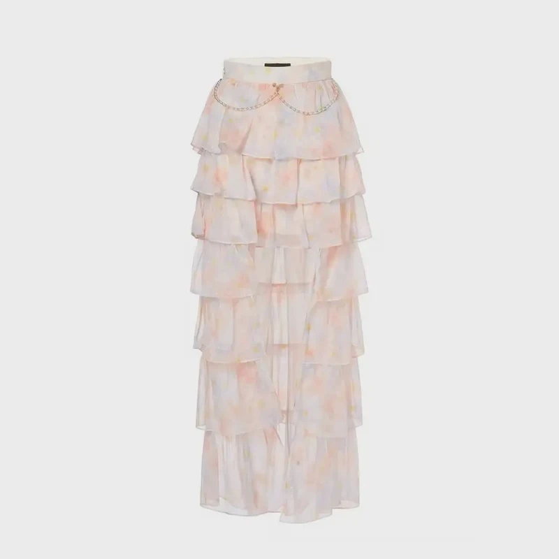 MAX设计感半身裙裤浪漫渐变橙塔裙夏半身蛋糕裙MC88SK304F40