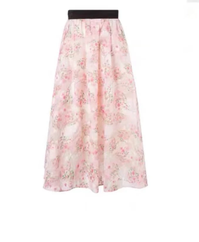 MAXRIENY温柔少女显瘦半身裙女装半身裙碎花气质高腰MC88SK065F10