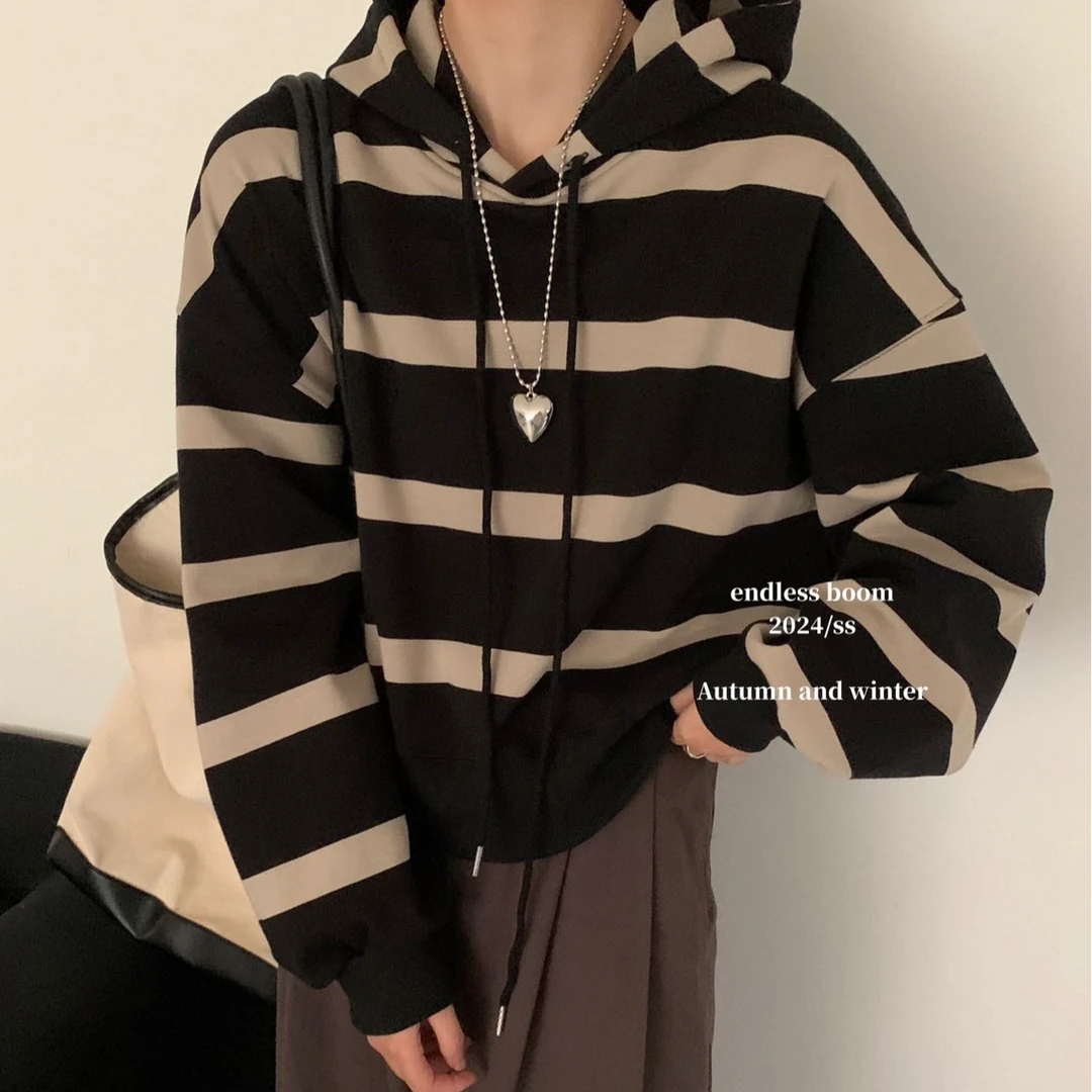 1958条纹连帽卫衣