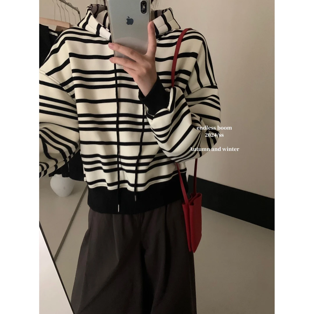 1890条纹连帽卫衣