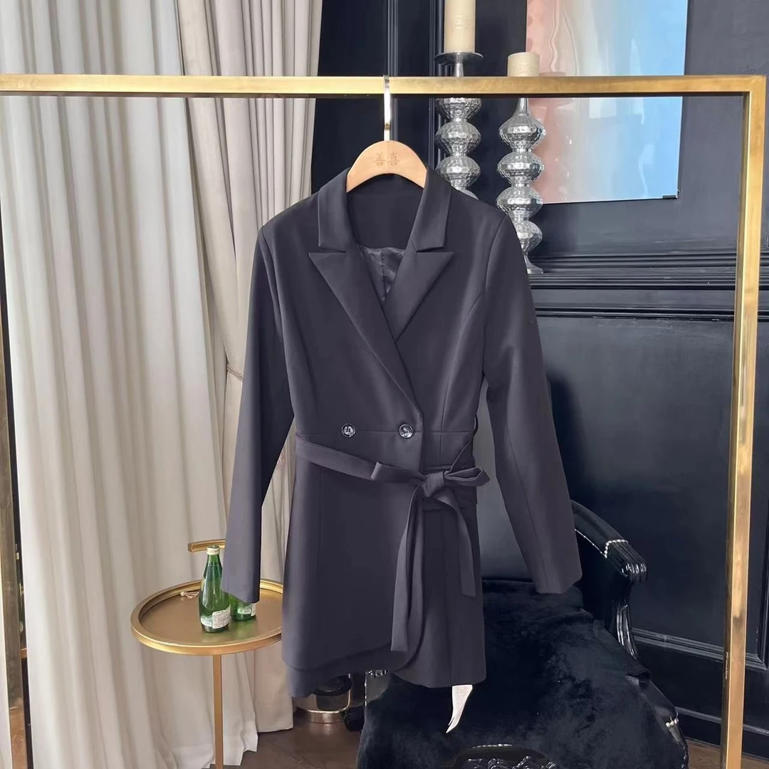 9027黑色腰带外套