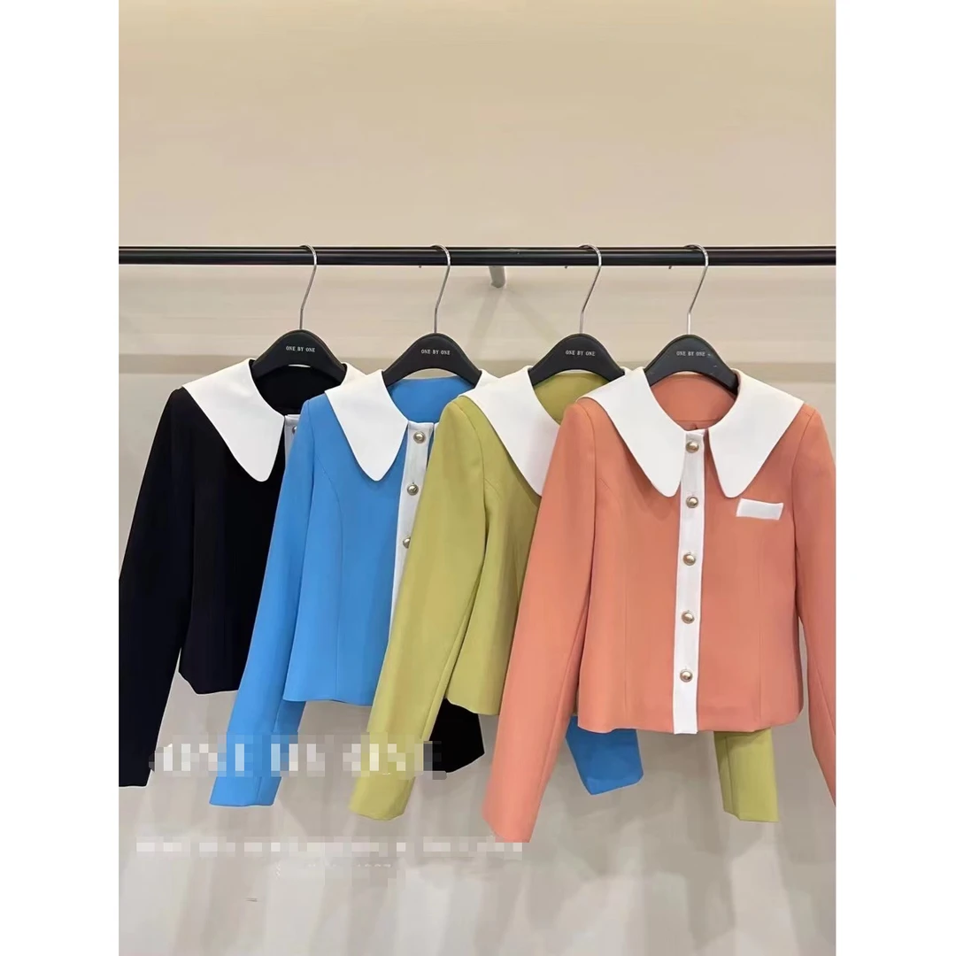 2201糖果色翻领外套