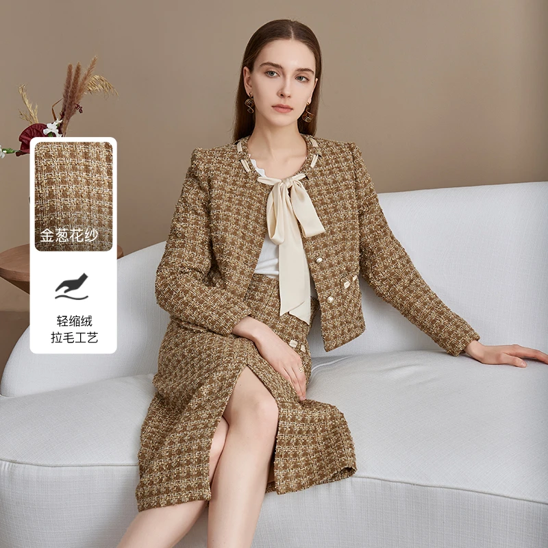 【千颂妮专享】恩曼琳新款优雅小香风蝴蝶结系带花纱外套EANDCC07