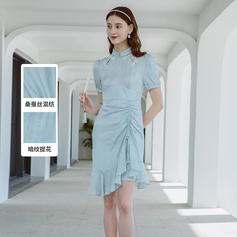 （Nanaco专属）恩曼琳夏季新中式国风旗袍连衣裙EANDBH17