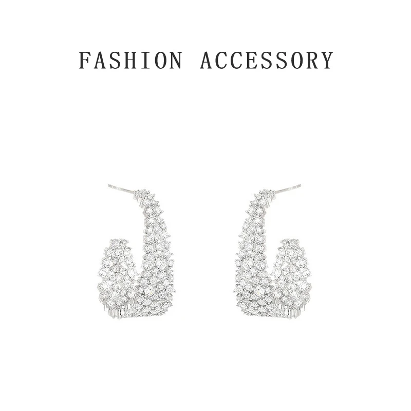 铜合金合成锆石耳饰 气质轻奢时尚百搭复古小众简约耳钉《0085》