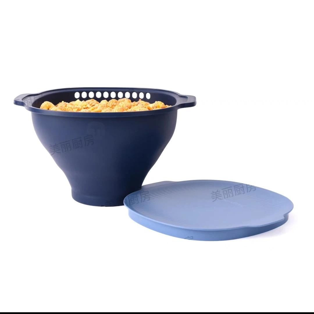 特百惠新品爆爆乐家用微波炉专用大容量微波碗爆米花桶盖子