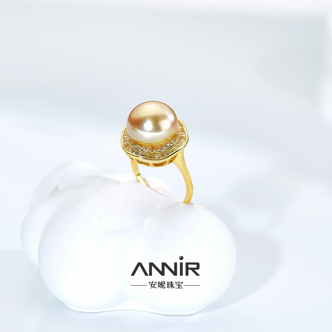 南洋海水金珍珠戒指 12-13mm 1360H00DY S925银