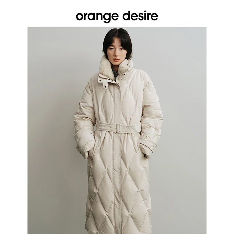 orange desire獭兔可拆卸短毛领长款羽绒高级感OD2DWWYB023