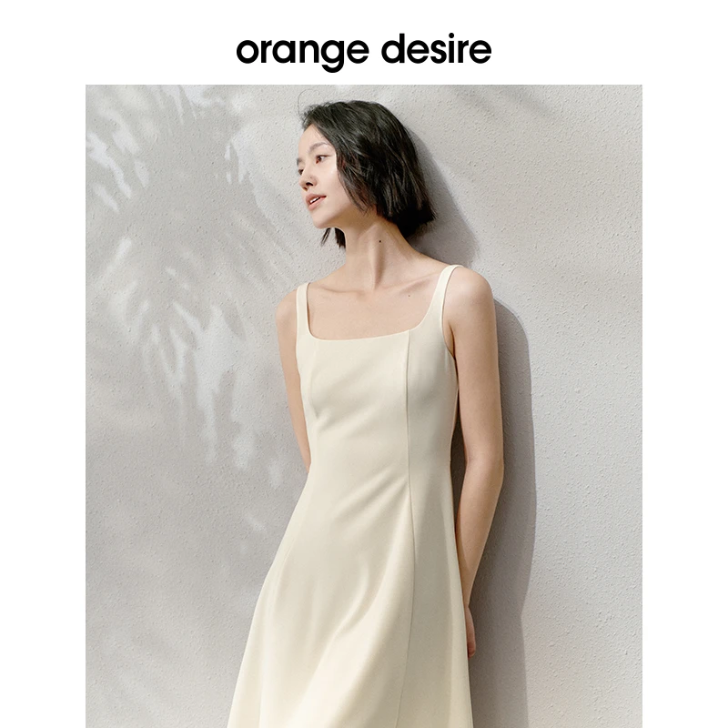orange desire吊带连衣裙女夏新气质方领裙子短款OD2CML0091