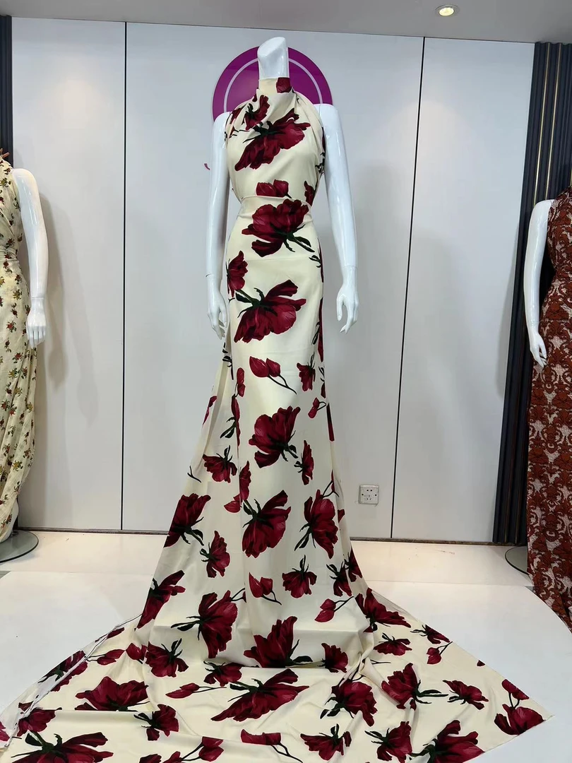 玫瑰花高质量服装面料