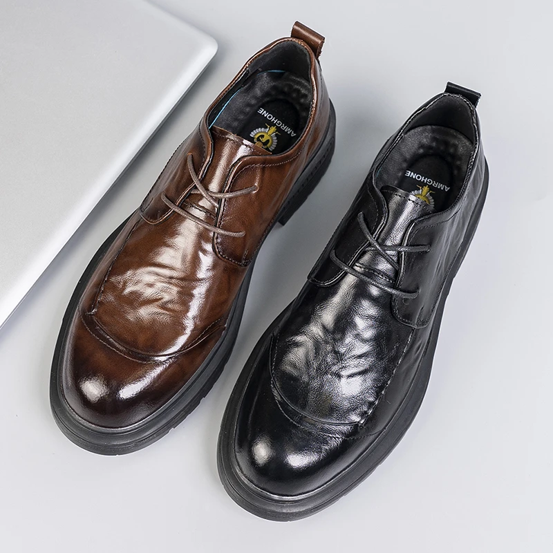 头层牛皮男士商务休闲皮鞋真皮尖头英伦风潮流新郎上班男鞋85369