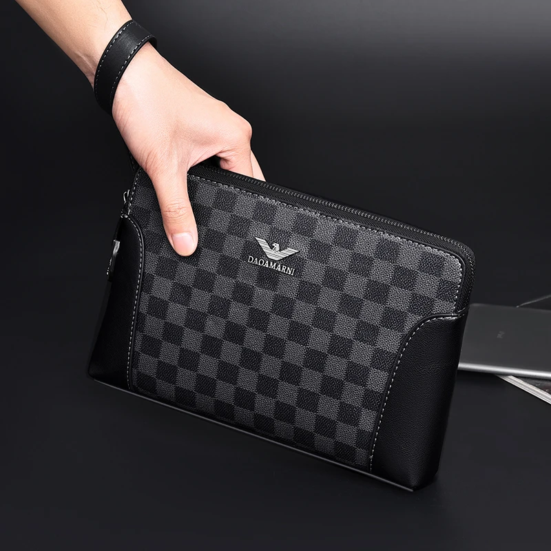 【品质优选】奢侈男士时尚休闲软皮手包手拿包手抓包信封包潮流欧美