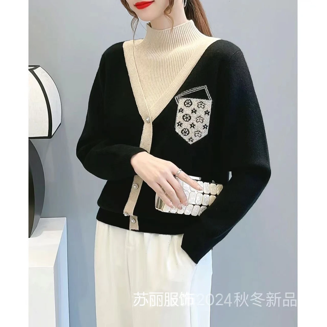 【黑美人-高定新款】秋冬新款长袖针织衫女套头毛衣女士加厚百搭