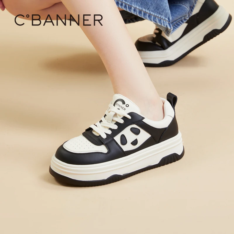 千百度厚底2024春季新款增高板鞋女鞋时尚休闲运动舒适A24133307