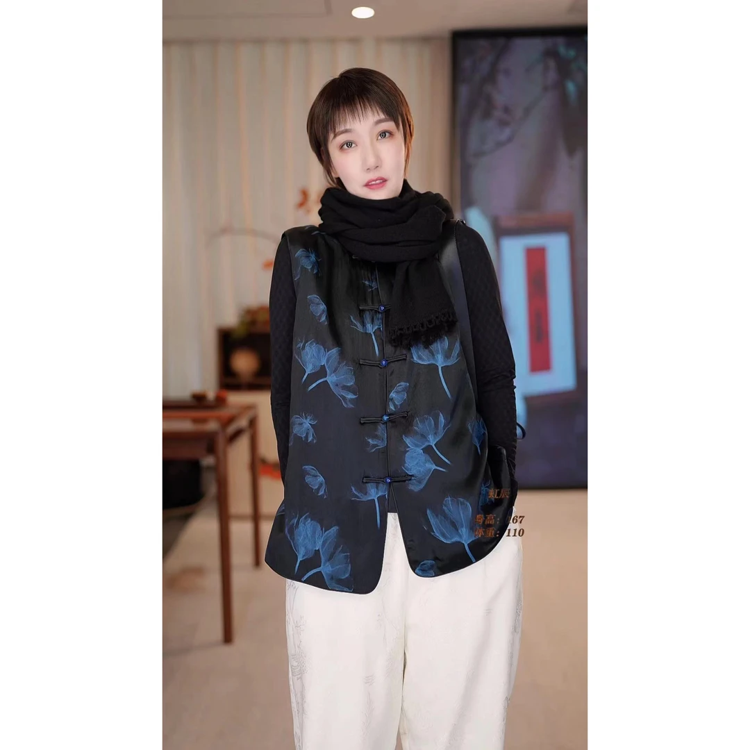 【虹辰·蓝恋花】高端棉服马夹高级感气质优雅显瘦轻奢时马夹-HC656