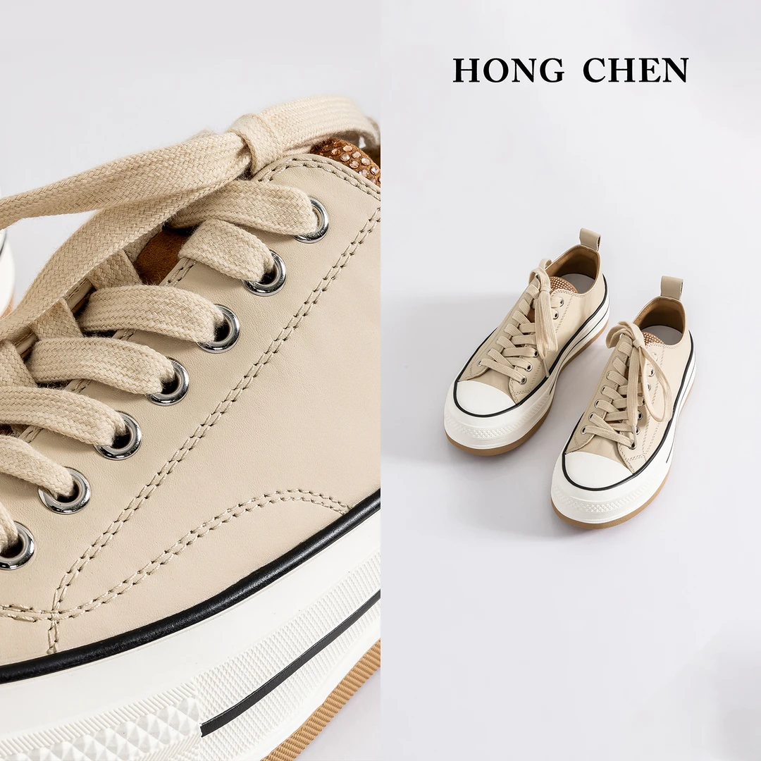 【虹辰.HONGCHEN】高端时尚百搭烫钻鞋高级感气质优雅休闲鞋-HC1385