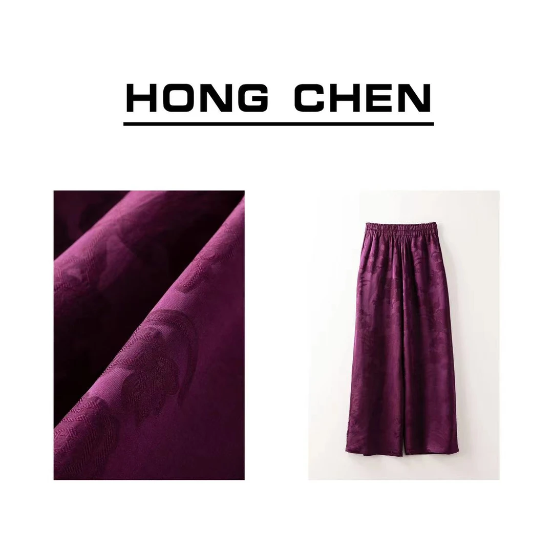 【虹辰】高端定制款提花裤高级感显瘦百搭时尚休闲裤-HC707
