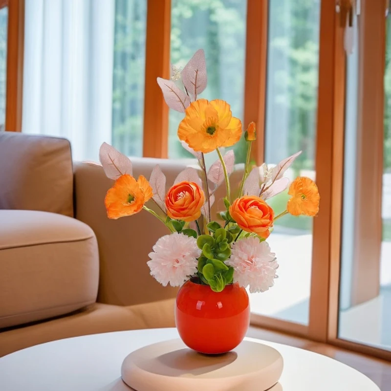 【送花盆】仿真花假花高档客厅餐桌花家居插花装饰花艺轻奢买花送盆