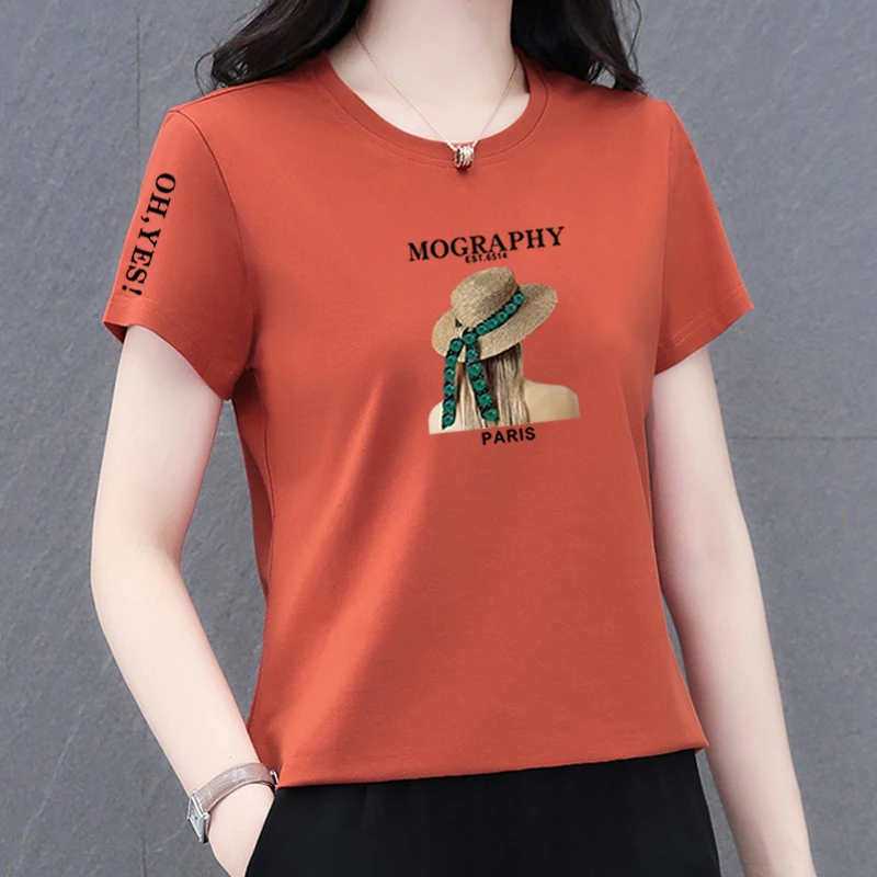 纯棉短袖t恤女夏季新款韩版宽松显瘦洋气百搭圆领休闲上衣体恤衫