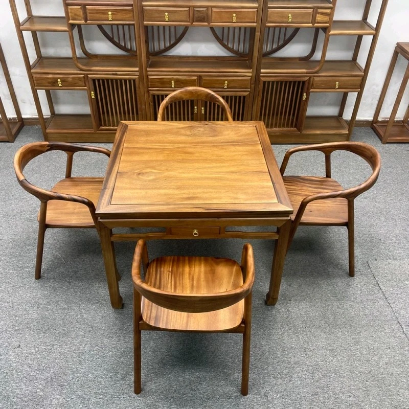 南美胡桃木四方桌麻将桌牌桌5件套，有辅料（全国不包邮）