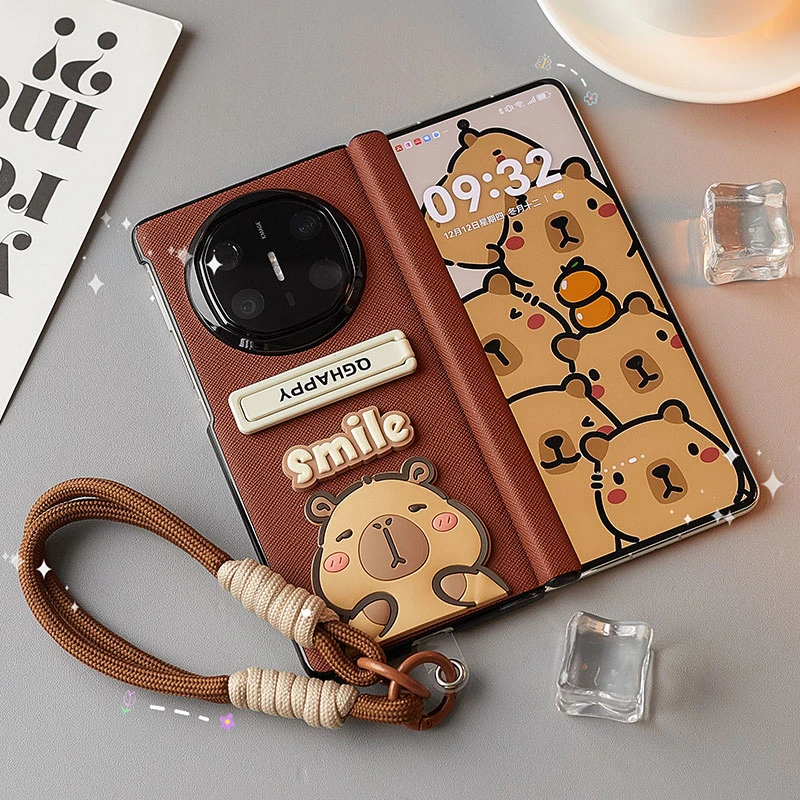 适用华为matex6手机壳新款X6典藏版可爱创意折叠屏防摔皮纹保护壳