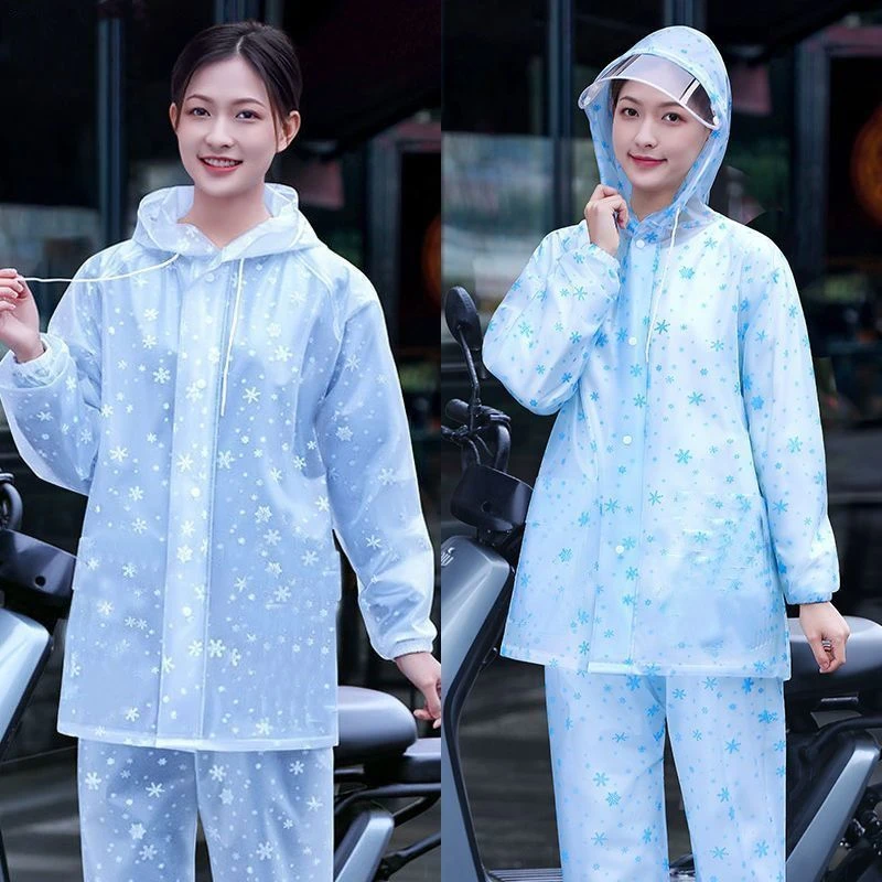 雨衣雨裤套装分体防水男女双帽檐防暴雨摩托车电动车成人分体雨衣