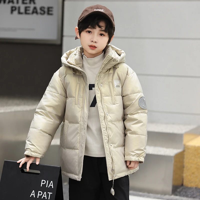男童羽绒服冬装韩版洋气2023新款中小学生加厚保暖三防免洗外套潮