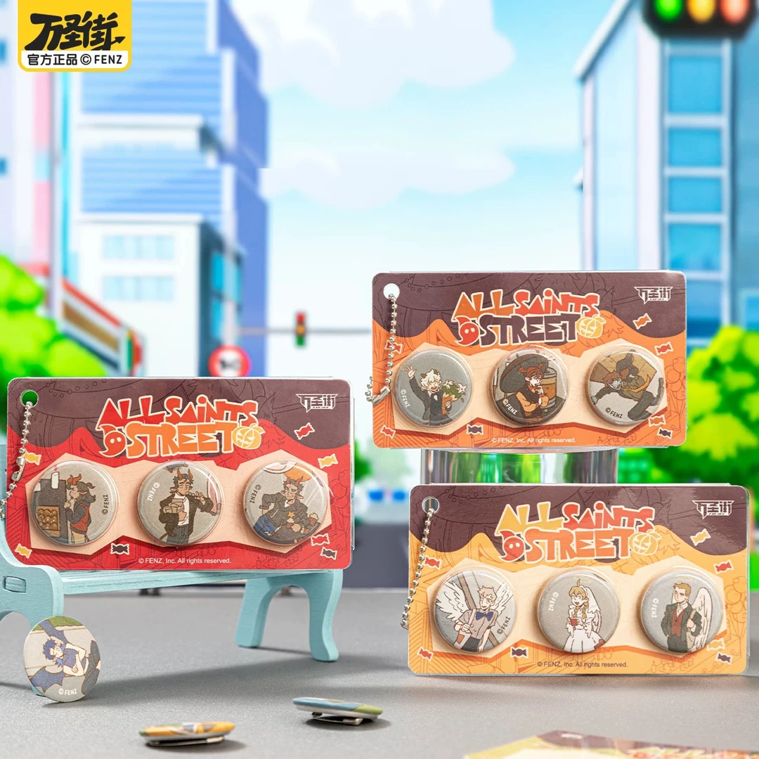 万圣街四季万圣系列30mm马口铁徽章吧唧卡通胸针