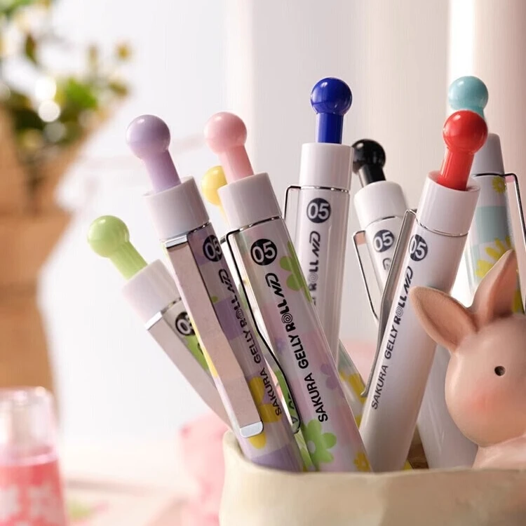 sakura樱花按动式中性笔0.5蓝黑办公学生考试水笔防摔中性笔推荐