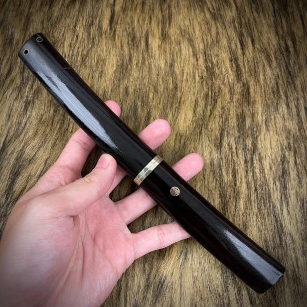 （珍藏级）莫桑比克进口檀木锻造大马士革刚手工刀