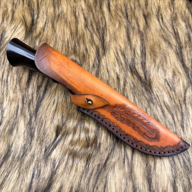 （收藏级）小叶紫檀大马士革吃手把肉刀