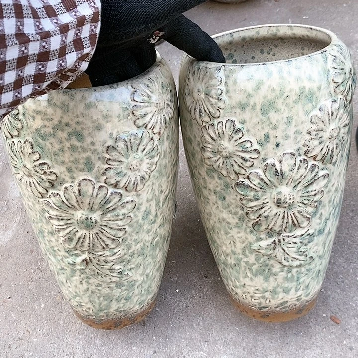 紫砂花盆口14高28瑕疵