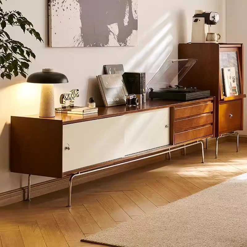 森林物语2024新款中古电视柜北欧实木客厅家用收纳小户型现代简约