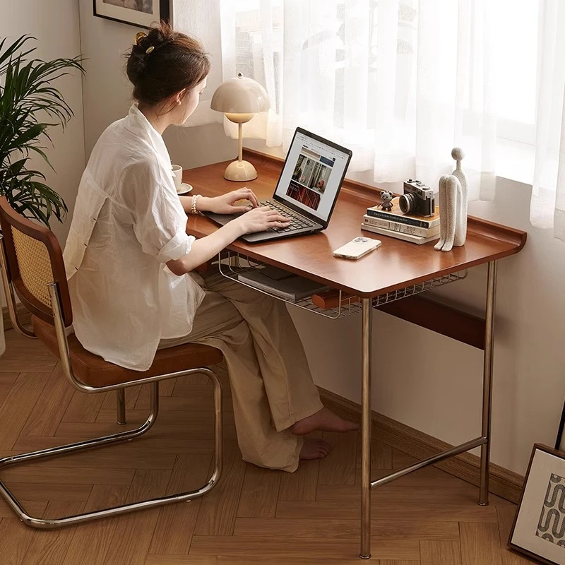 森林物语实木书桌复古小户型北欧日式儿童学生简易办公电脑写字桌