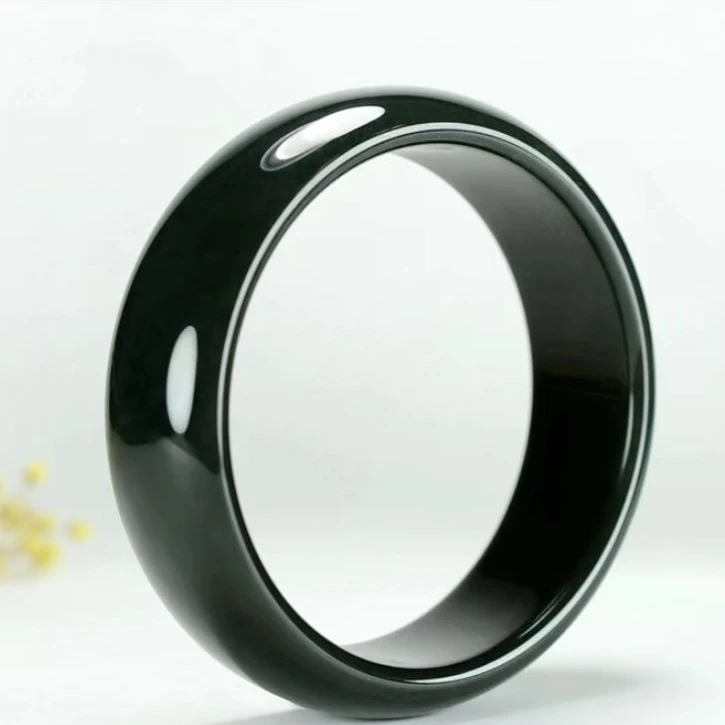 天然和田玉且末蓝轮胎手镯精美大气多样性发其一（1）