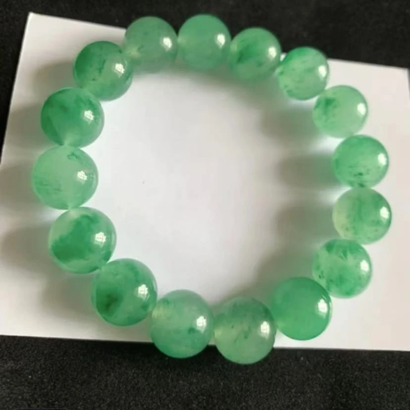 天然非洲翠高冰飘花手串12mm精美大气多样性发其一